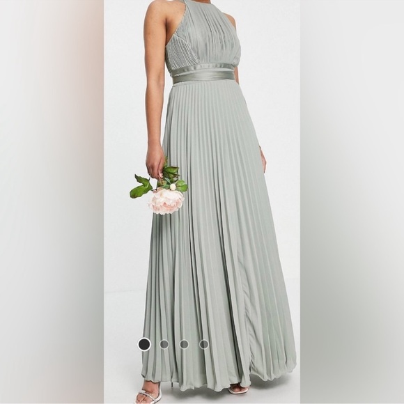 ASOS design bridesmaid pleated maxi dress with satin wrap waist - Picture 2 of 2